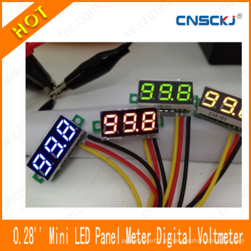 Mini 0.28 &quot;Volt Meter DC 0-100V DC Voltímetro Digital Verde Painel LED Monitor de Potência